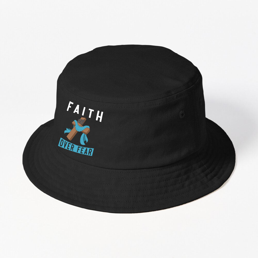 Faith Over Fear Christian Prayer Jesus Devotee Jesus Bucket Hat