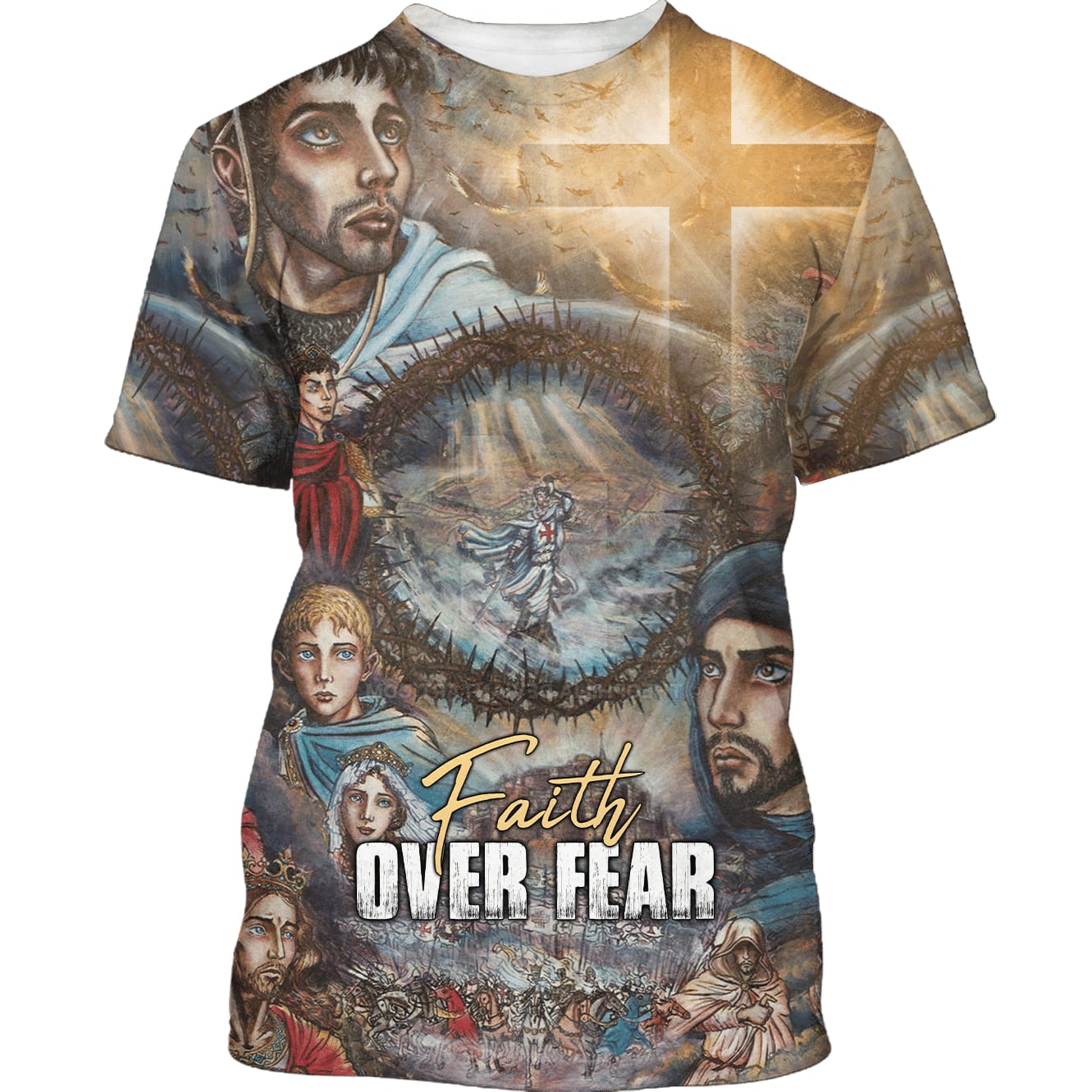 Faith Over Fear For Jesus Lovers Believe In God 3d Shirts - Christian T Shirts For Men And Women