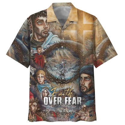 Faith Over Fear Hawaiian Shirt - Best Hawaiian Shirts - Christian Hawaiian Shirt