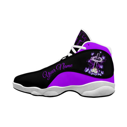 Faith Over Fear Personalized Basketball ShoesFor Men Women - Christian Shoes - Jesus Shoes - Unisex Basketball Shoes