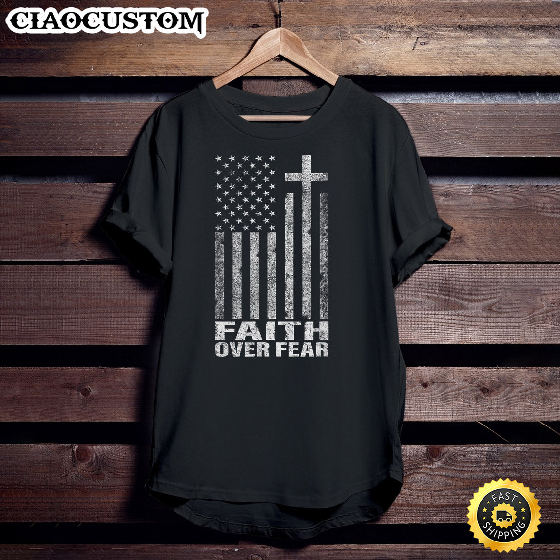 Faith Over Fear Shirt Cool Flag Tee For Men Women - Christian Shirt