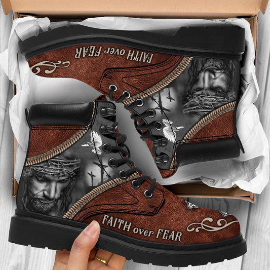 Faith Over Fear Tbl Boots 2 - Christian Shoes For Men And Women
