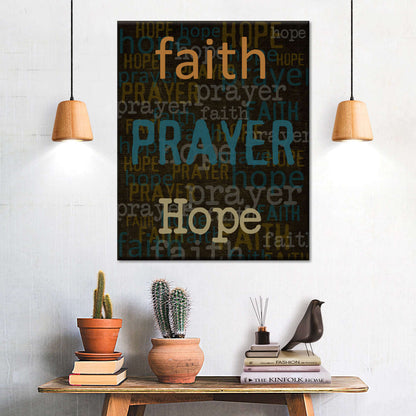 Faith Prayer Hope Canvas Wall Art - Christian Wall Decor Art - Religious Wall Decor