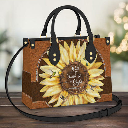 Faith Sun Flower Leather Bag - Women's Pu Leather Bag - Gift For Grandmothers