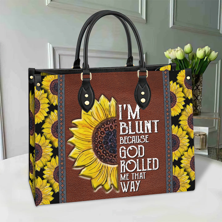 Faith Sunflower Funny Leather Bag - Women's Pu Leather Bag - Gift For Grandmothers