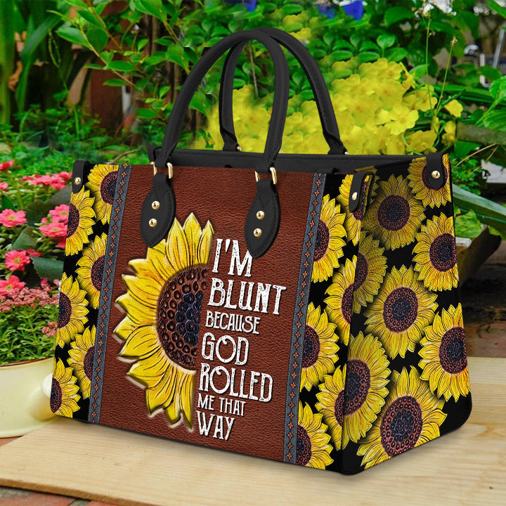 Faith Sunflower Funny Leather Bag - Women's Pu Leather Bag - Gift For Grandmothers