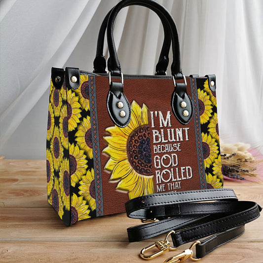 Faith Sunflower Funny Leather Bag - Women's Pu Leather Bag - Gift For Grandmothers