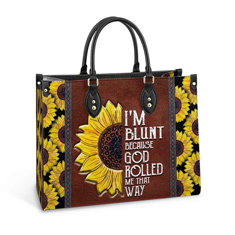 Faith Sunflower Funny Leather Bag - Women's Pu Leather Bag - Gift For Grandmothers