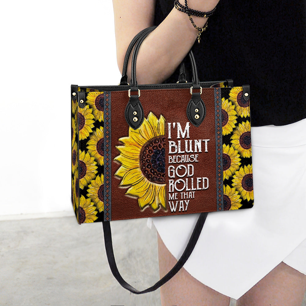 Faith Sunflower Funny Leather Bag - Women's Pu Leather Bag - Gift For Grandmothers