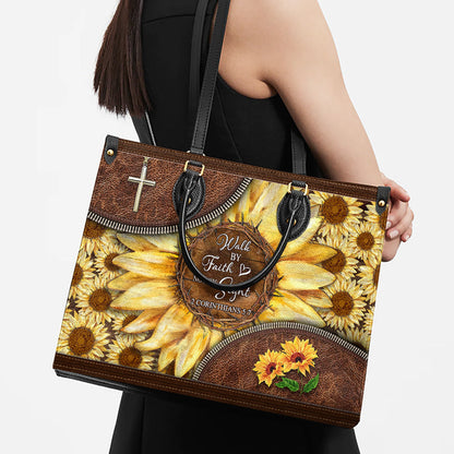 Faith Sunflower Leather Bag - Women's Pu Leather Bag - Gift For Grandmothers