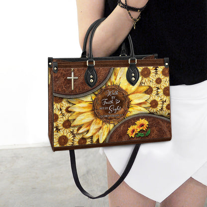 Faith Sunflower Leather Bag - Women's Pu Leather Bag - Gift For Grandmothers