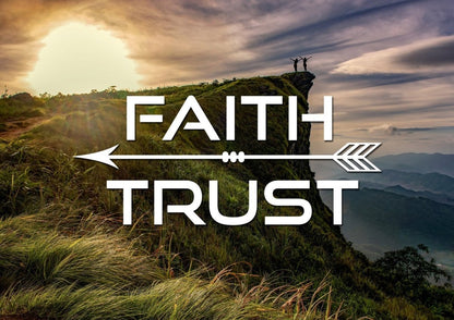 Faith Trust Christian Quotes Wall Art Canvas - Christian Canvas Wall Art