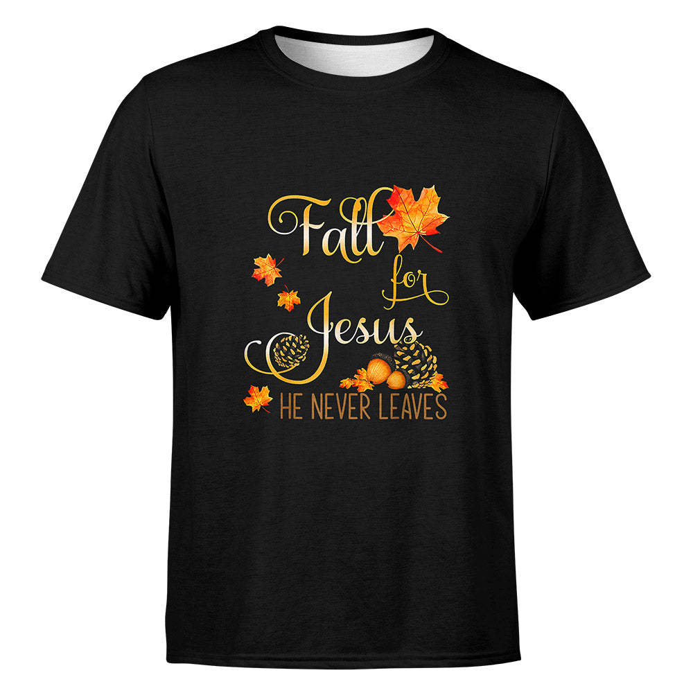 Fall For Jesus He Never Leaves Autumn Christian Prayers Hoodie