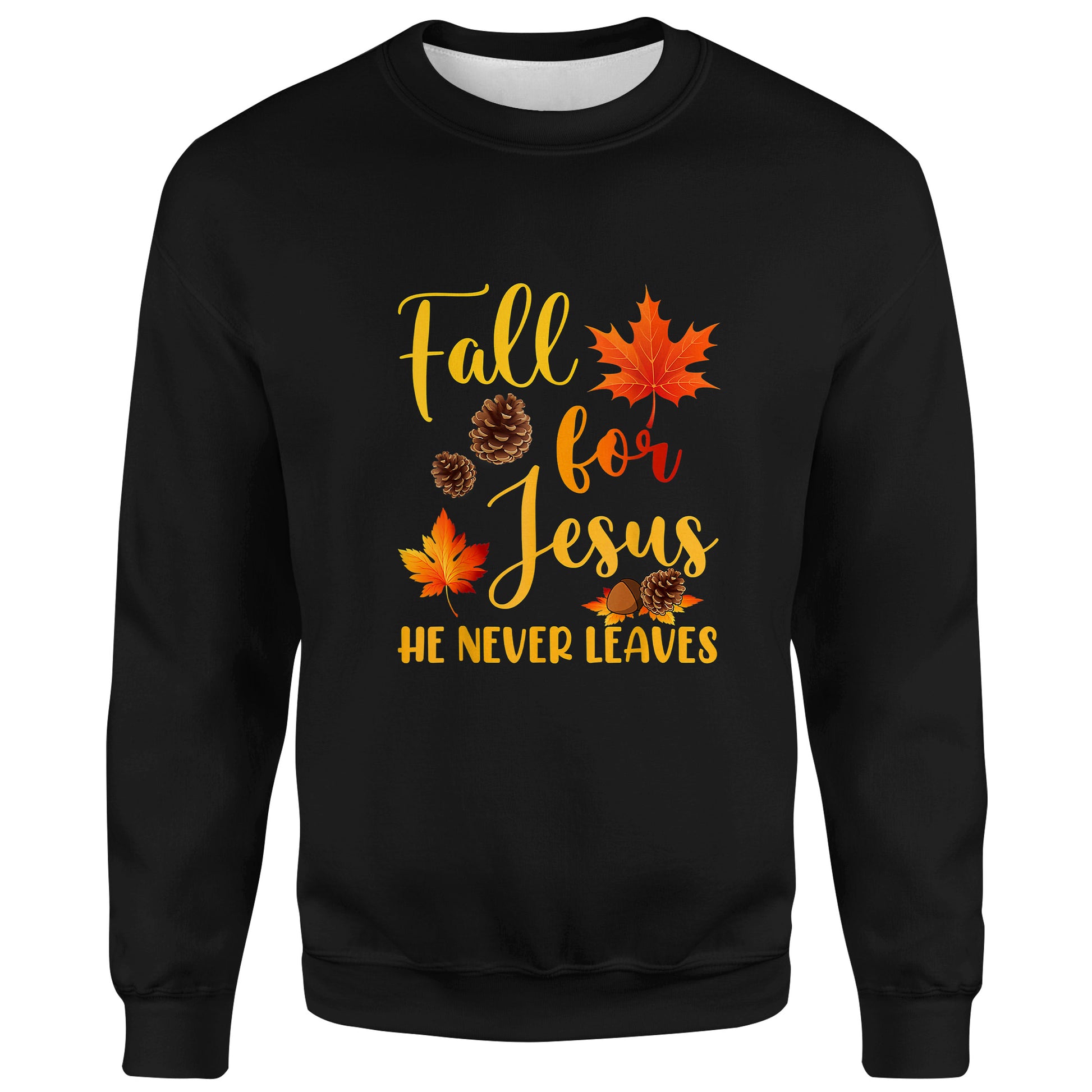 Fall For Jesus He Never Leaves Autumn Christian Prayers T-Shirt