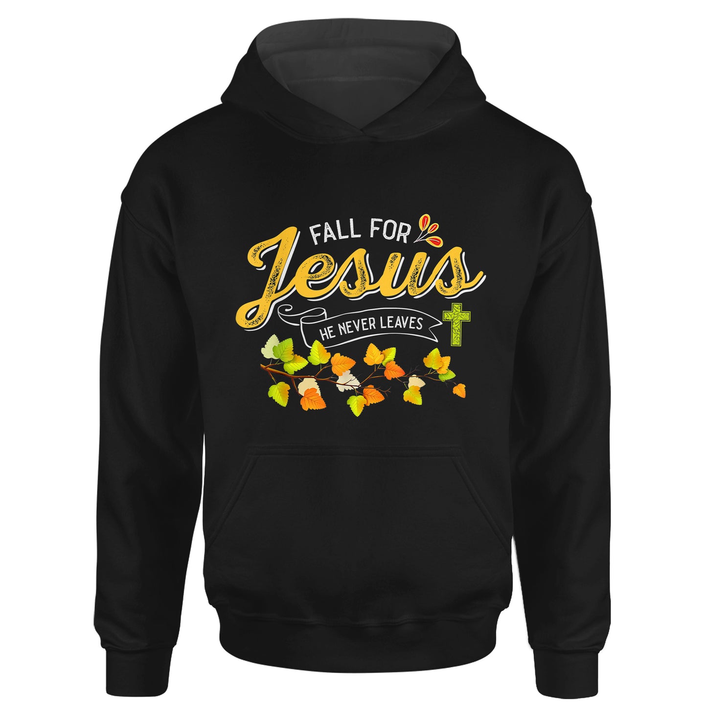 Fall For Jesus He Never Leaves Gift Christian Autumn Lovers T-Shirt