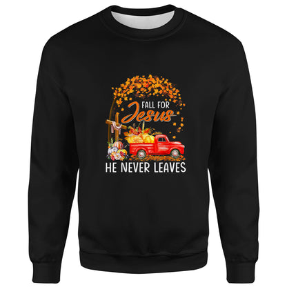Fall For Jesus He Never Leaves Thanksgiving Party T-Shirt