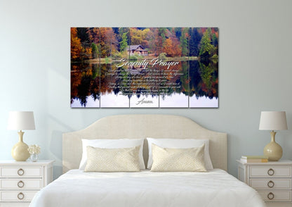 Fall Lake Serenity Prayer Wall Art - Christian Canvas Wall Art