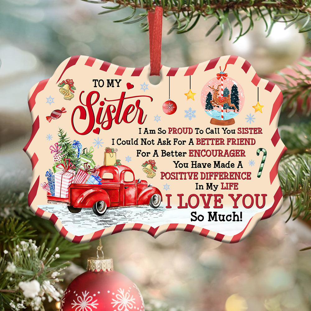 Family Christmas Gift To My Sister Ornament - Christmas Ornament - Ciaocustom
