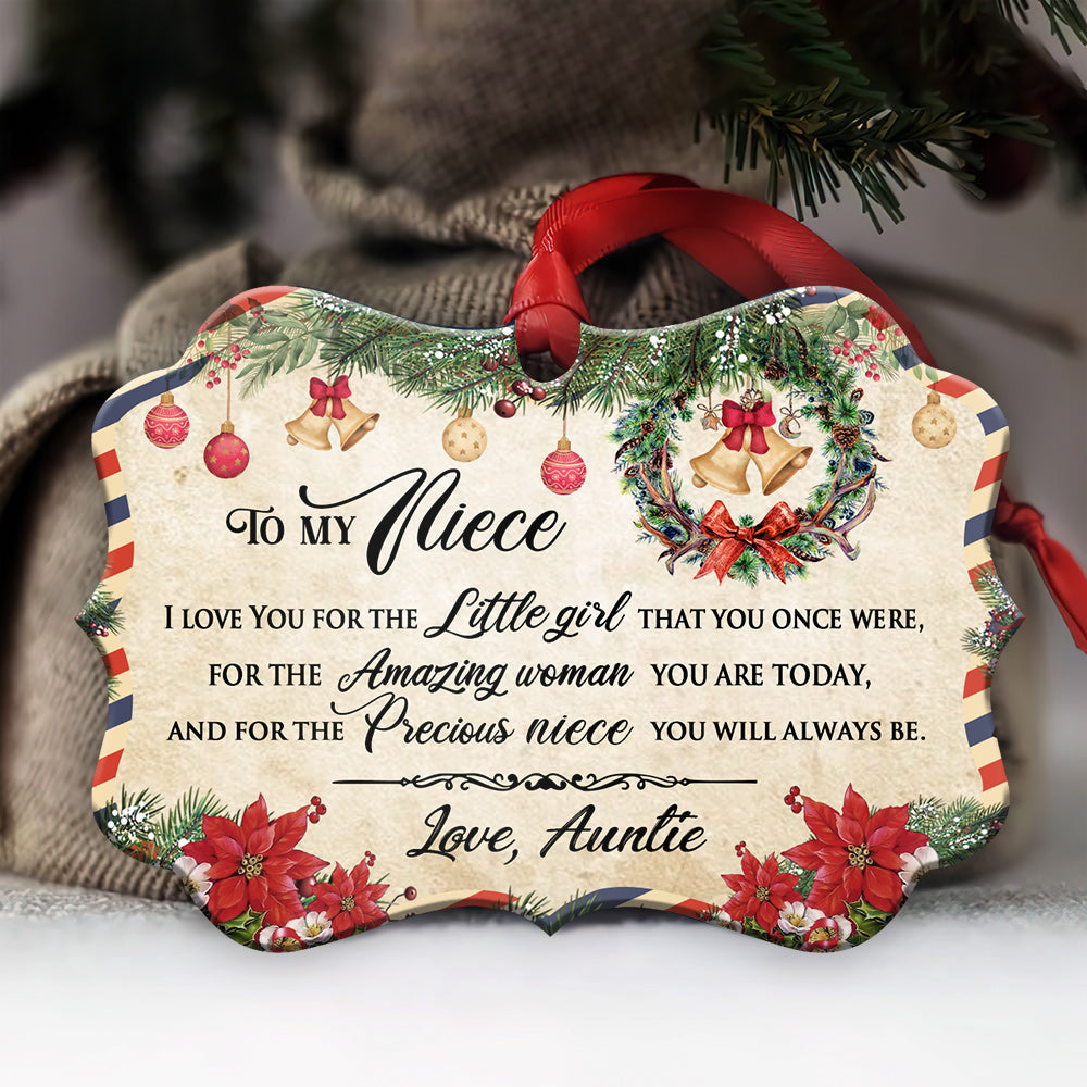 Family Christmas Letter Auntie To Niece Ornament - Christmas Ornament - Ciaocustom