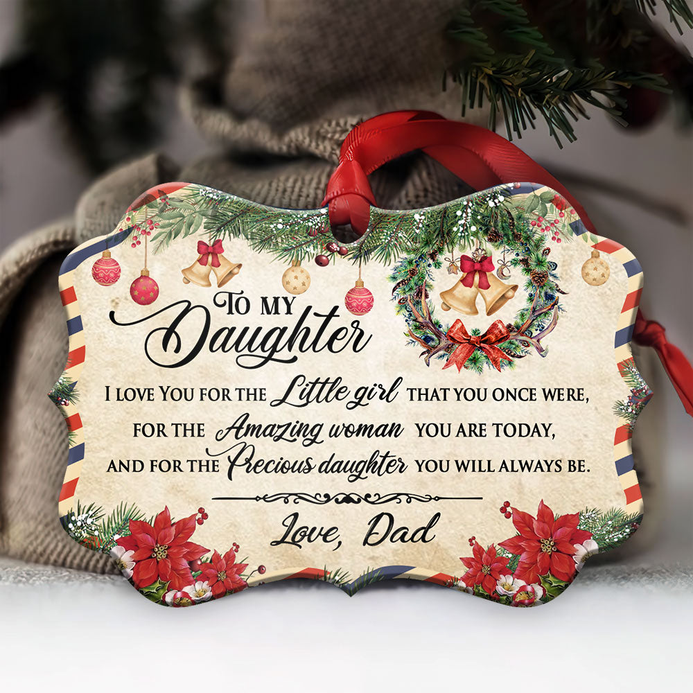 Family Christmas Letter Dad To Daughter Ornament - Christmas Ornament - Ciaocustom