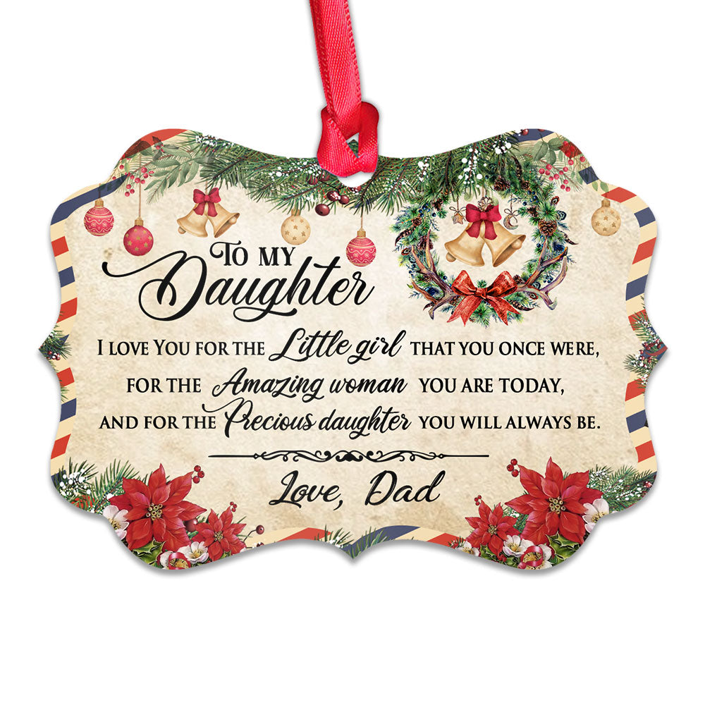 Family Christmas Letter Dad To Daughter Ornament - Christmas Ornament - Ciaocustom