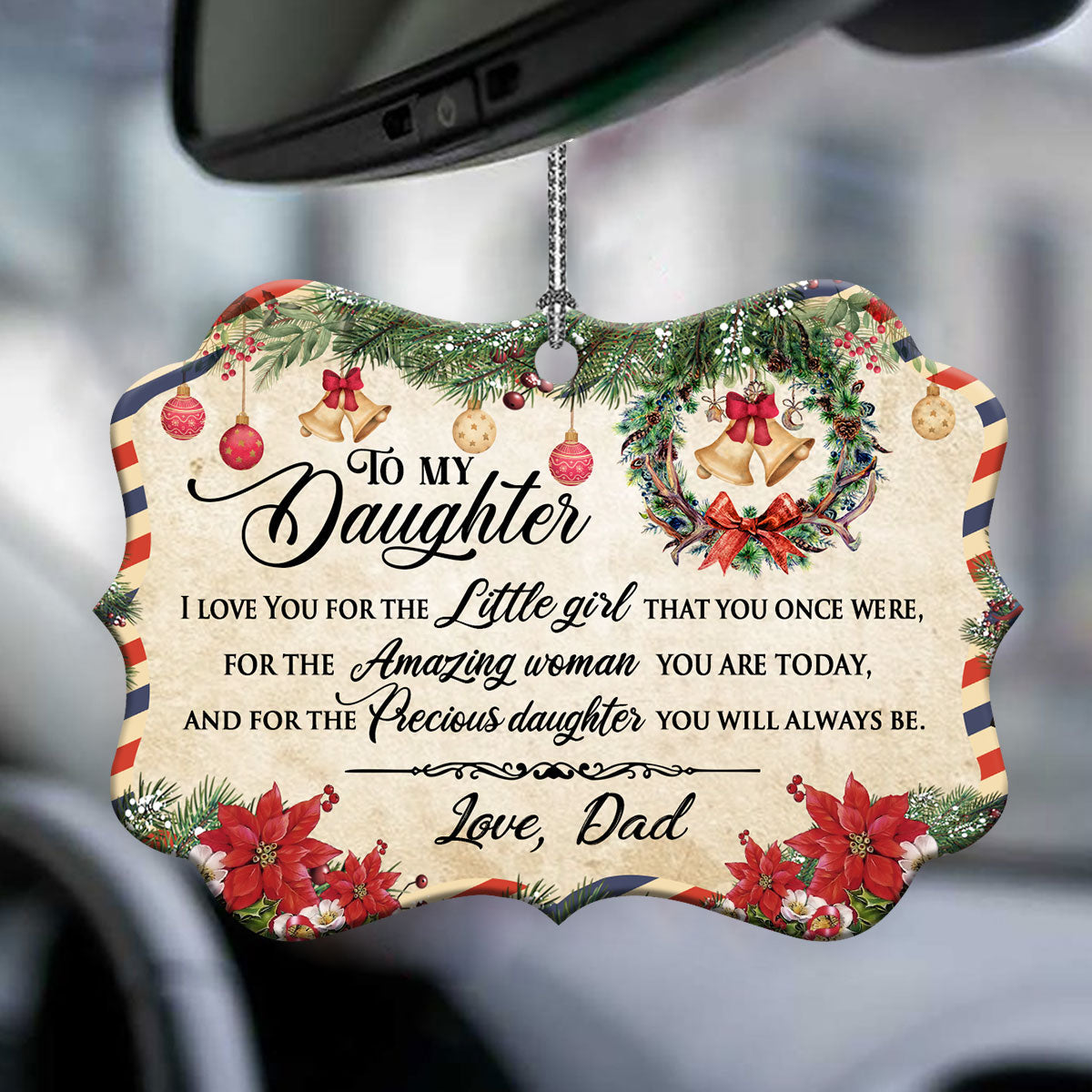 Family Christmas Letter Dad To Daughter Ornament - Christmas Ornament - Ciaocustom