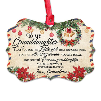 Family Christmas Letter Grandma To Granddaughter Ornament - Christmas Ornament - Ciaocustom