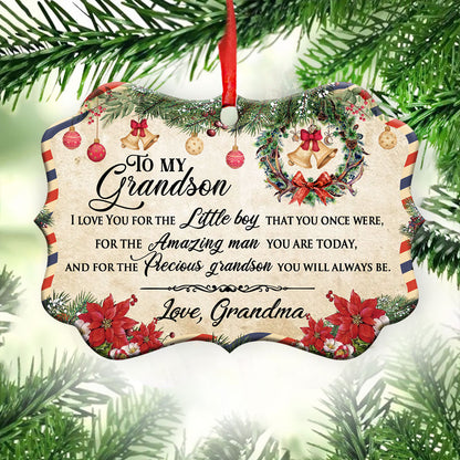 Family Christmas Letter Grandma To Grandson Ornament - Christmas Ornament - Ciaocustom