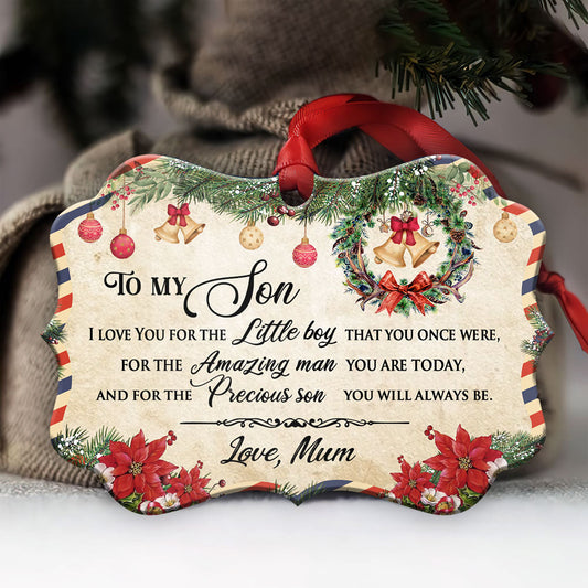 Family Christmas Letter Mum To Son Ornament - Christmas Ornament - Ciaocustom