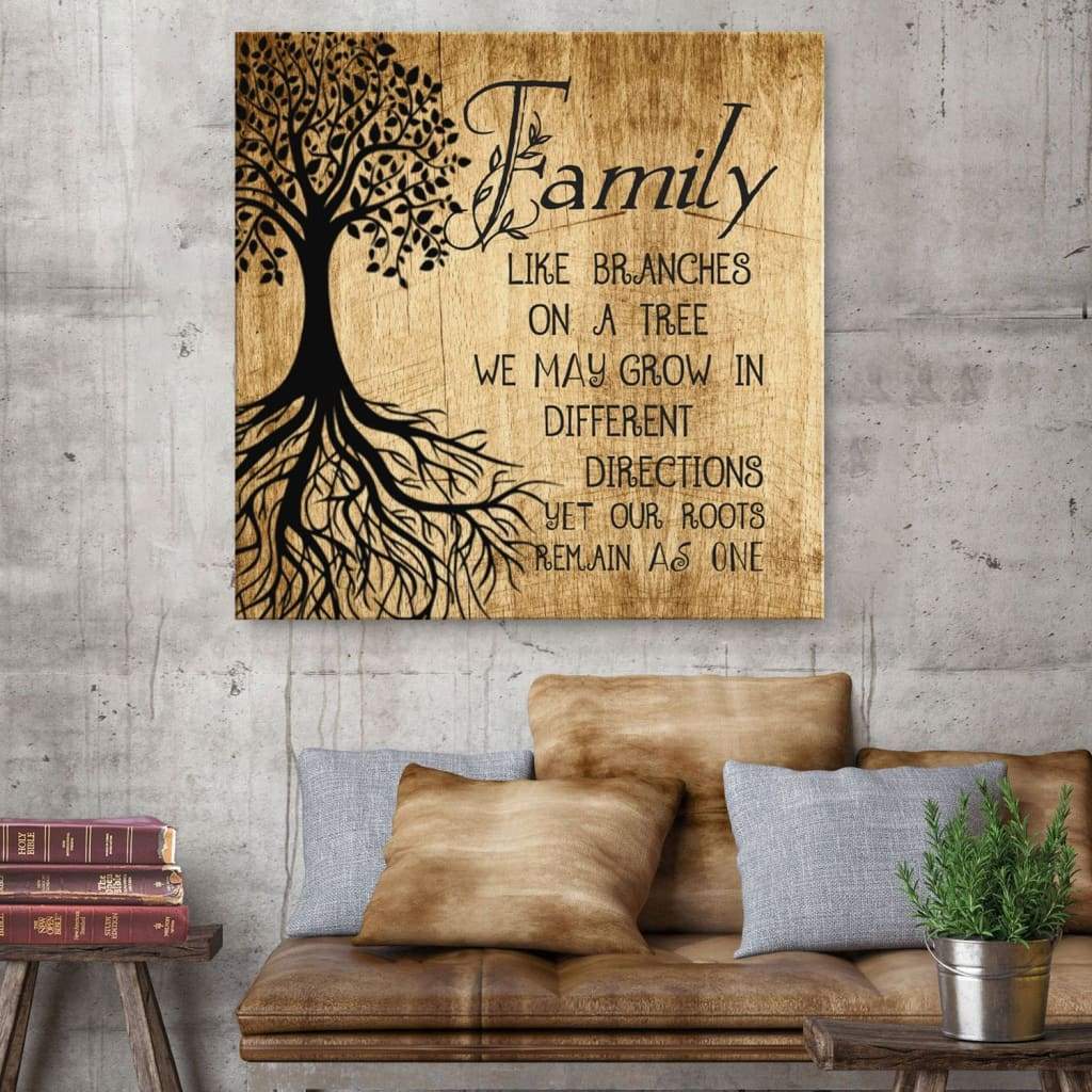 Family Like Branches On A Tree Canvas Wall Art - Christian Wall Art - Religious Wall Decor