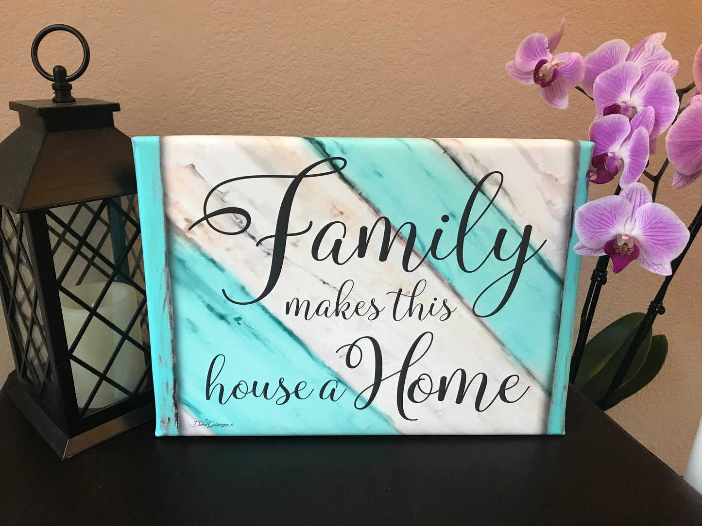 Family Makes This House A Home Canvas Wall Art - Christian Wall Decor - Religious Gift