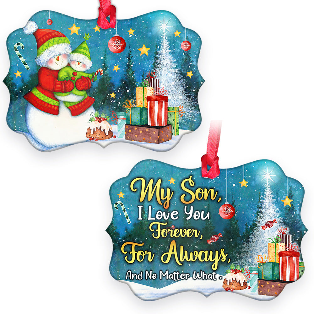 Family Mas Snowman I Love You Forever Metal Ornament - Christmas Ornament - Christmas Gift