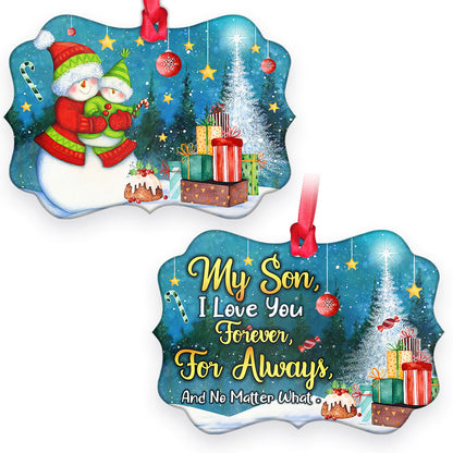 Family Mas Snowman I Love You Forever Metal Ornament - Christmas Ornament - Christmas Gift