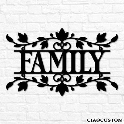 Family Metal Sign - Decorative Metal Wall Art - Metal Signs Outdoor