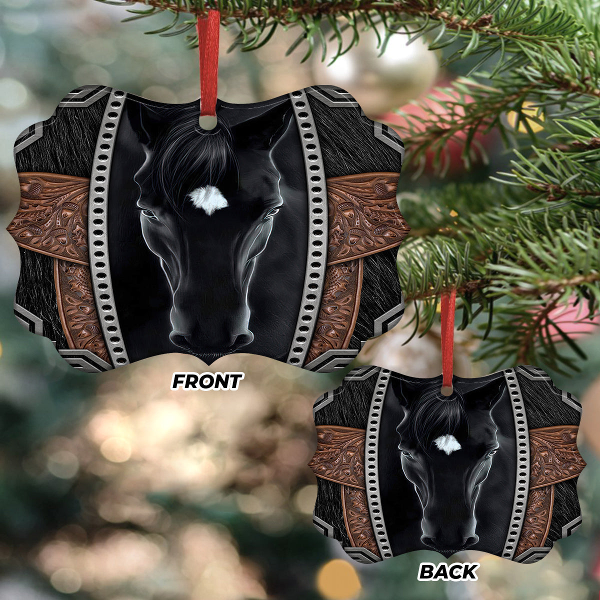 Farm Black Horse Beauty Ornament - Christmas Ornament - Ciaocustom
