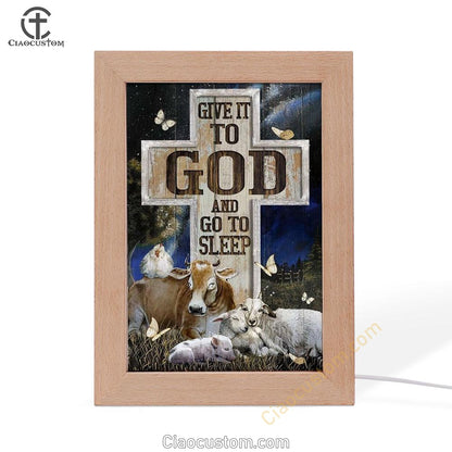 Farm Cattle, Night Sleep, Star Sky, Give It To God And Go To Sleep Frame Lamp