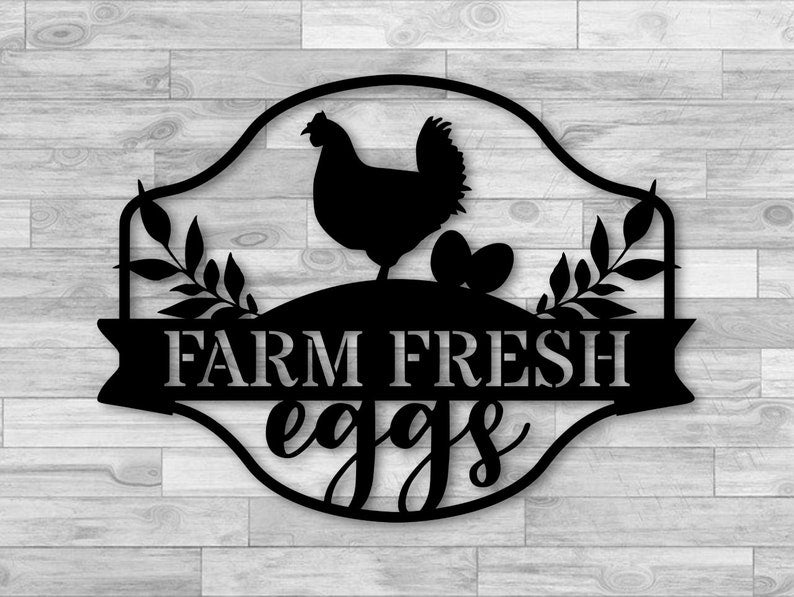 Farm Fresh Eggs Metal Sign Country Home Chicken Sign Metal Farm Signs Farmer Gifts