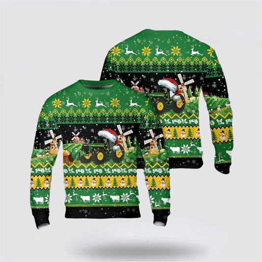 Farm Tractor Christmas Ugly Christmas Sweater, Farm Sweater, Christmas Gift, Best Winter Outfit Christmas