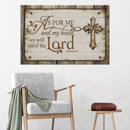 Farmhouse, As For Me And My House 2415 Canvas Print - Bible Verse Wall Art - Religious Wall Decor