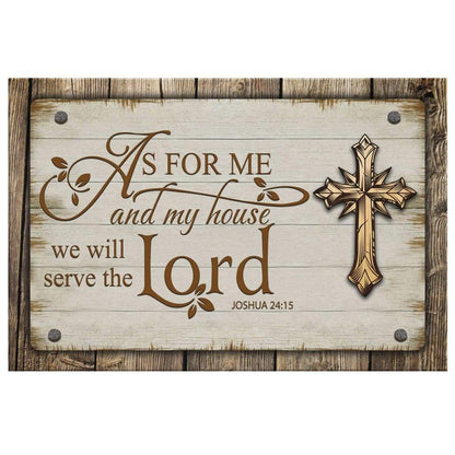 Farmhouse, As For Me And My House 2415 Canvas Print - Bible Verse Wall Art - Religious Wall Decor