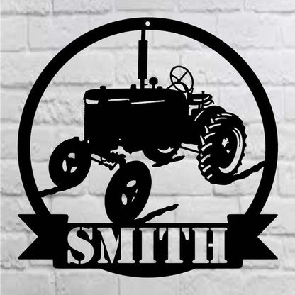 Farmhouse Sign Custom Tractor Last Name Sign Personalized Last Name Sign Metal Signs For Outdoors Or Indoors