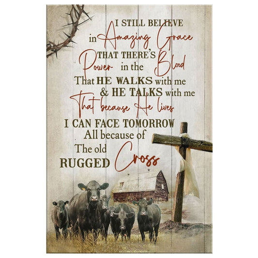 Farmhouse Style I Still Believe In Amazing Grace Canvas Wall Art - Christian Canvas Prints - Bible Verse Canvas
