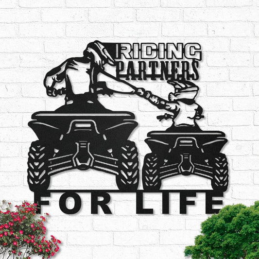 Father And Son Riding Partner For Life Metal Sign - Wall Decor Metal Art - Metal Signs For Home
