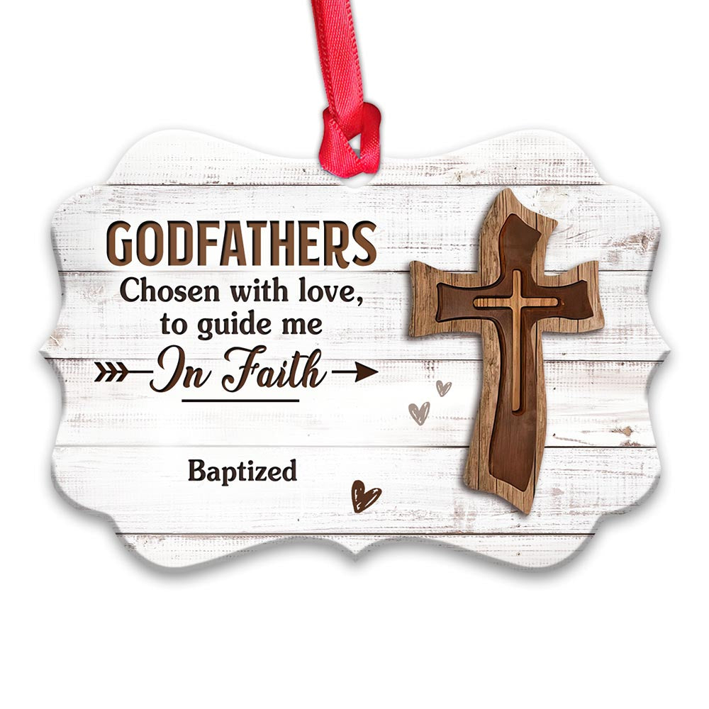 Father Gift Godfathers Are A Blessing Metal Ornament - Christmas Ornament - Christmas Gift