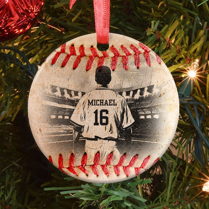 Father Gift When Life Throws You Curve Balls Ceramic Circle Ornament - Decorative Ornament - Christmas Ornament