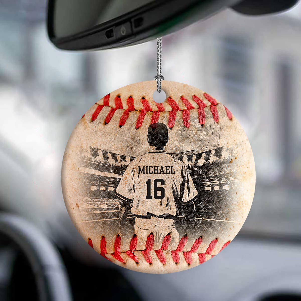 Father Gift When Life Throws You Curve Balls Ceramic Circle Ornament - Decorative Ornament - Christmas Ornament