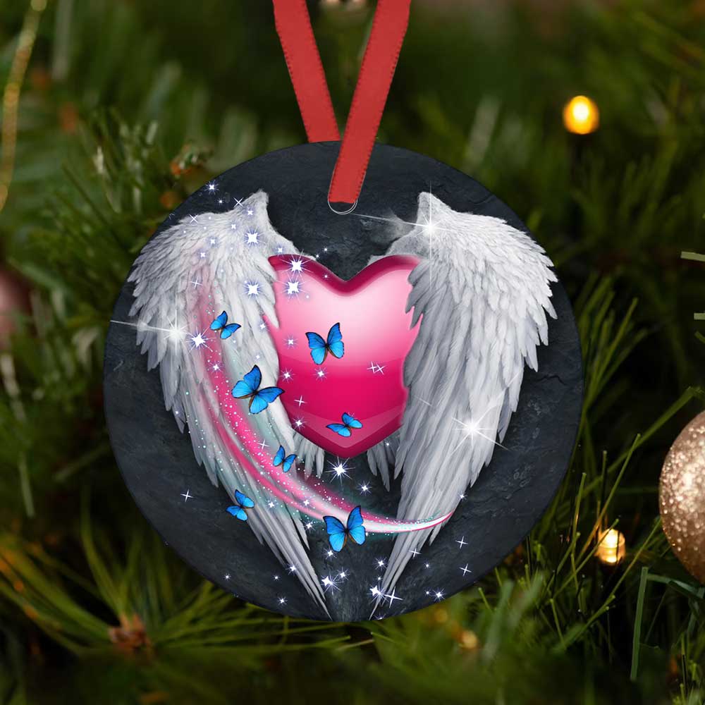 Father Memory Ceramic Circle Ornament - Decorative Ornament - Christmas Ornament