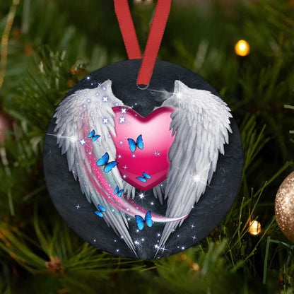 Father Memory Ceramic Circle Ornament - Decorative Ornament - Christmas Ornament