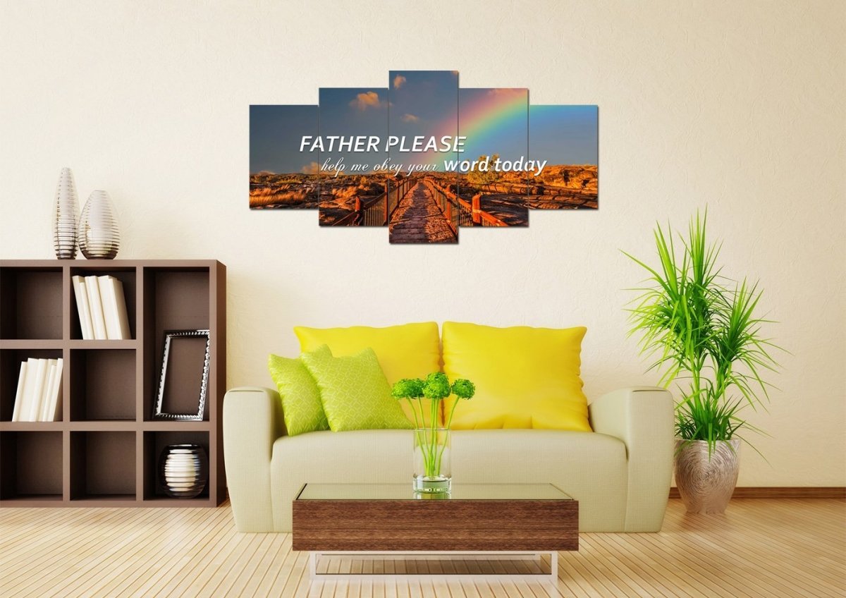 Father Please Help Me Obey Your Word Today Wall Art Canvas Print - Christian Canvas Wall Art