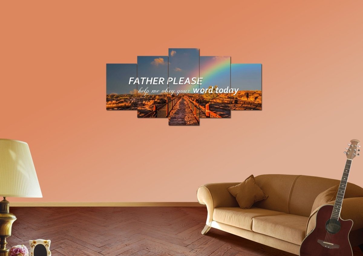 Father Please Help Me Obey Your Word Today Wall Art Canvas Print - Christian Canvas Wall Art